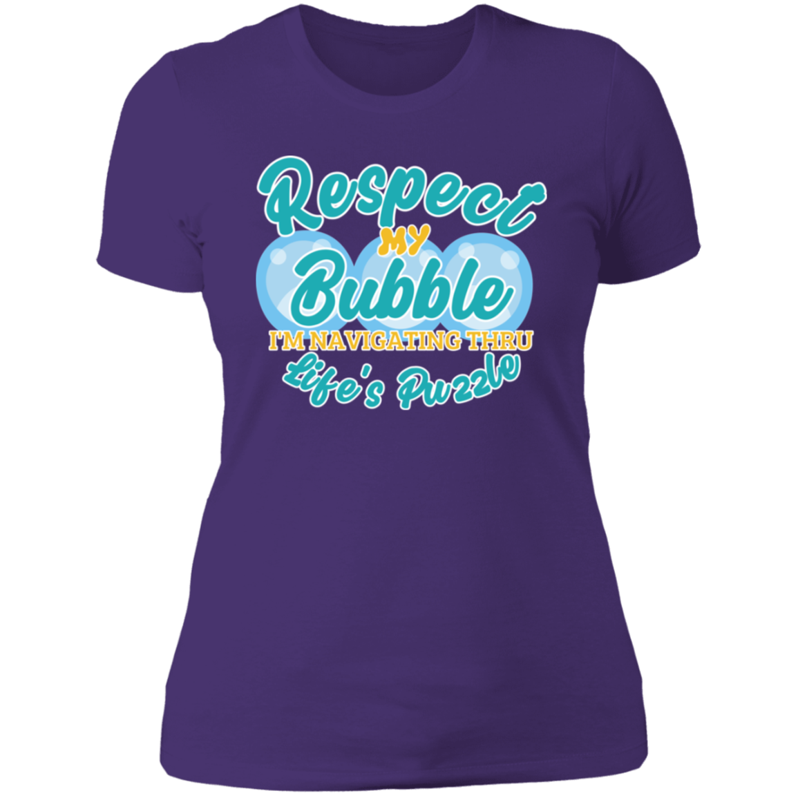 Respect My Big Bubble: Ladies' Boyfriend T-Shirt