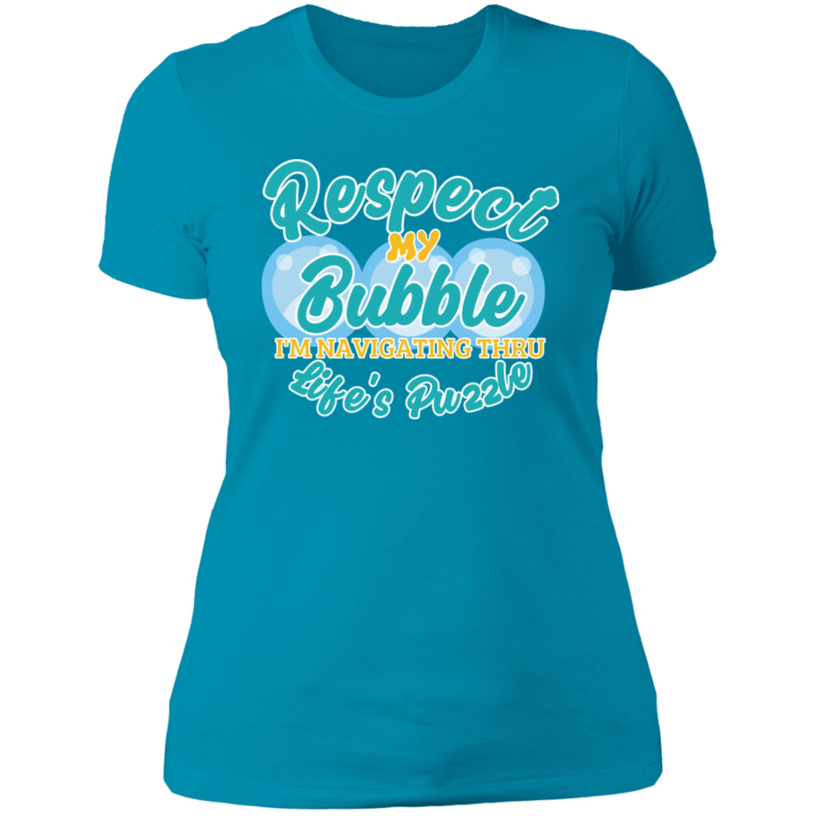 Respect My Big Bubble: Ladies' Boyfriend T-Shirt